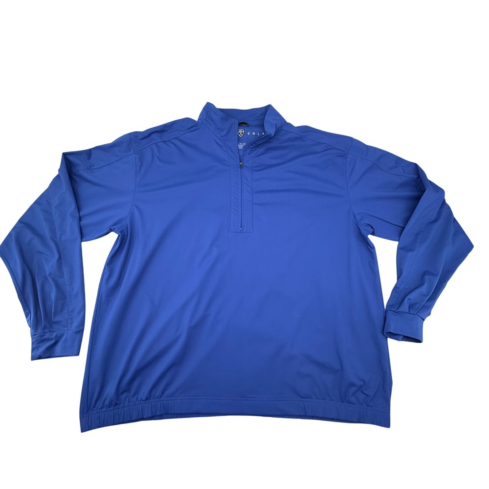 Nike Golf Dri-FIT Quarter Zip Pullover Blue Windshirt Mens XL
